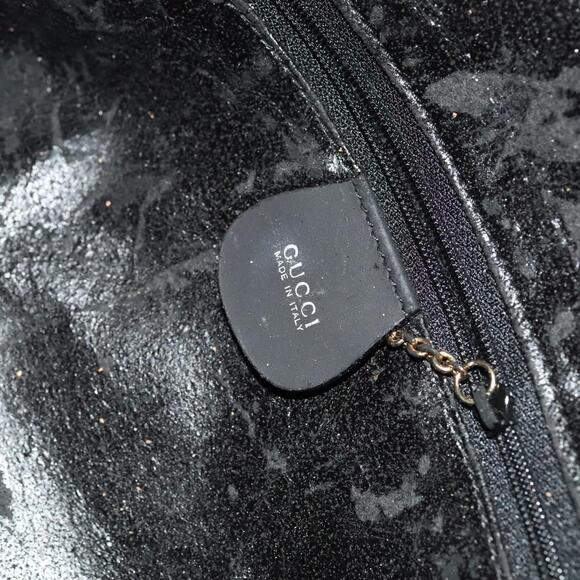 GUCCI Bamboo Shoulder Bag Suede Black Gold 001 1577 001 1577 - Picture 14 of 16